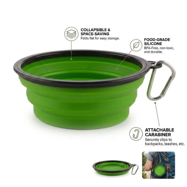 Eco-Trail Silicone Collapsible Dog Bowl